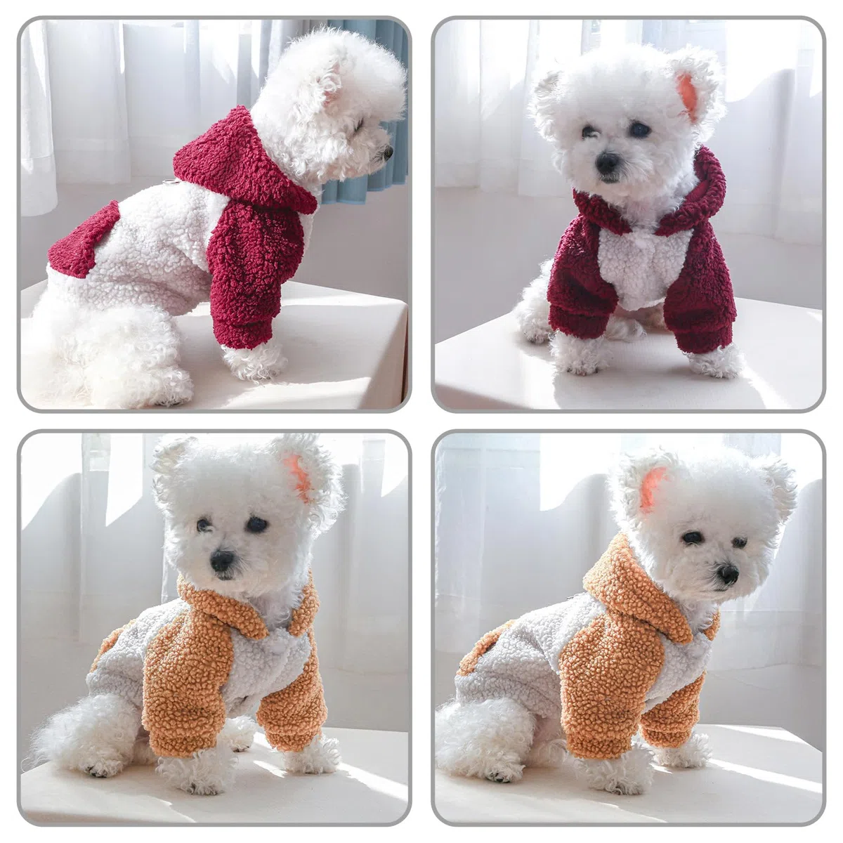 Galatée Cappotto Invernale Per Cuccioli Di Piccola Taglia, Vestiti Carini Per Animali Domestici, Cappotto Caldo Invernale, Giacca Per Cuccioli Per l'Inverno Freddo, Felpe Con Cappuccio(S, Rosa)