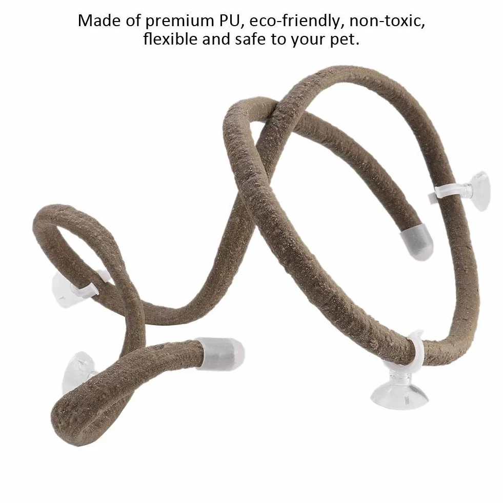 Reptile Vines 4.92ft Rettile Artificiale Flessibile Ramo rampicante Terrario Rattan Rettile Habitat Decor con Ventose per Arrampicata(L)