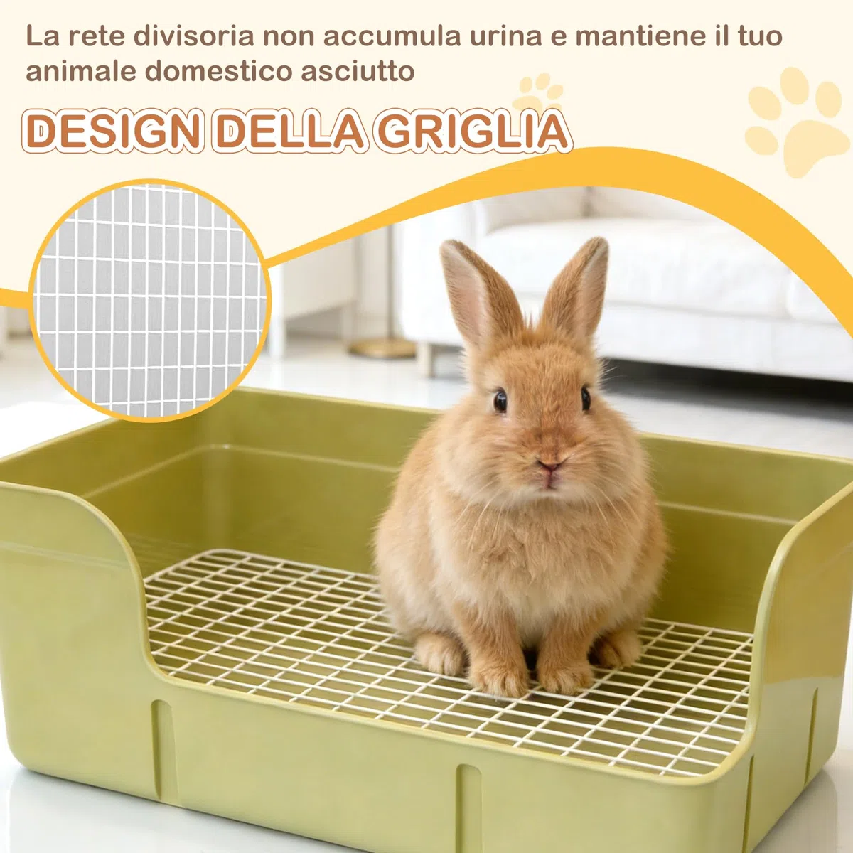 LOVIVER Lettiera per Conigli 40 X 22,5 X 17 Cm, Toilette per Animali Domestici con Un Vassoio Rimovibile, Vassoio per Lettiera Ad Angolo per Coni, Topi, Ratti, Cincillà, Porcellini D'india, Verde