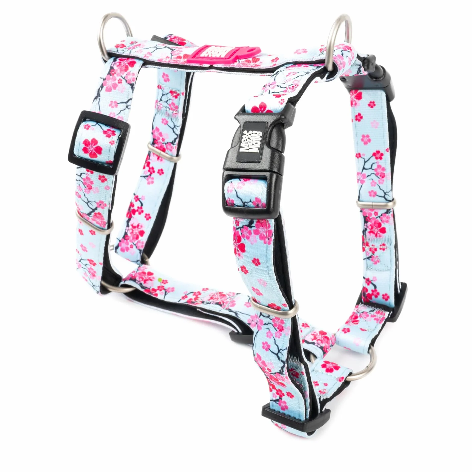 Max & Molly Pettorina per cani a forma di H, Ultrabequemes in neoprene per cani di taglia media, Cherry Bloom/M, imbottita, sicura e ultraleggera, comfort per il tuo fedele compagno