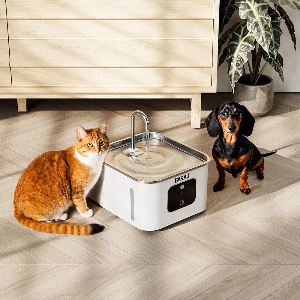 BAKAJI Dispenser Erogatore d'Acqua da 3.5 Litri Intelligente con Sensore per Animali Domestici, Distributore Automatico Fontanella Acqua per Cani e Gatti con 2 Modalità e Autonomia Prolungata