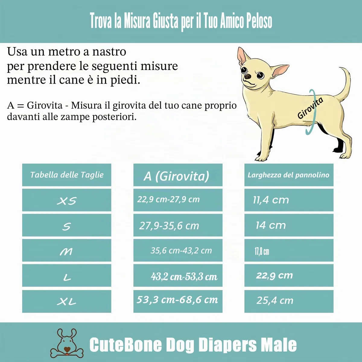 CuteBone Pannolini per Cani Maschi Fasce per Pancia, Confezione da 3 per Cani Maschi Avvolge, Pantaloni Lavabili per Cani DM11S-IT