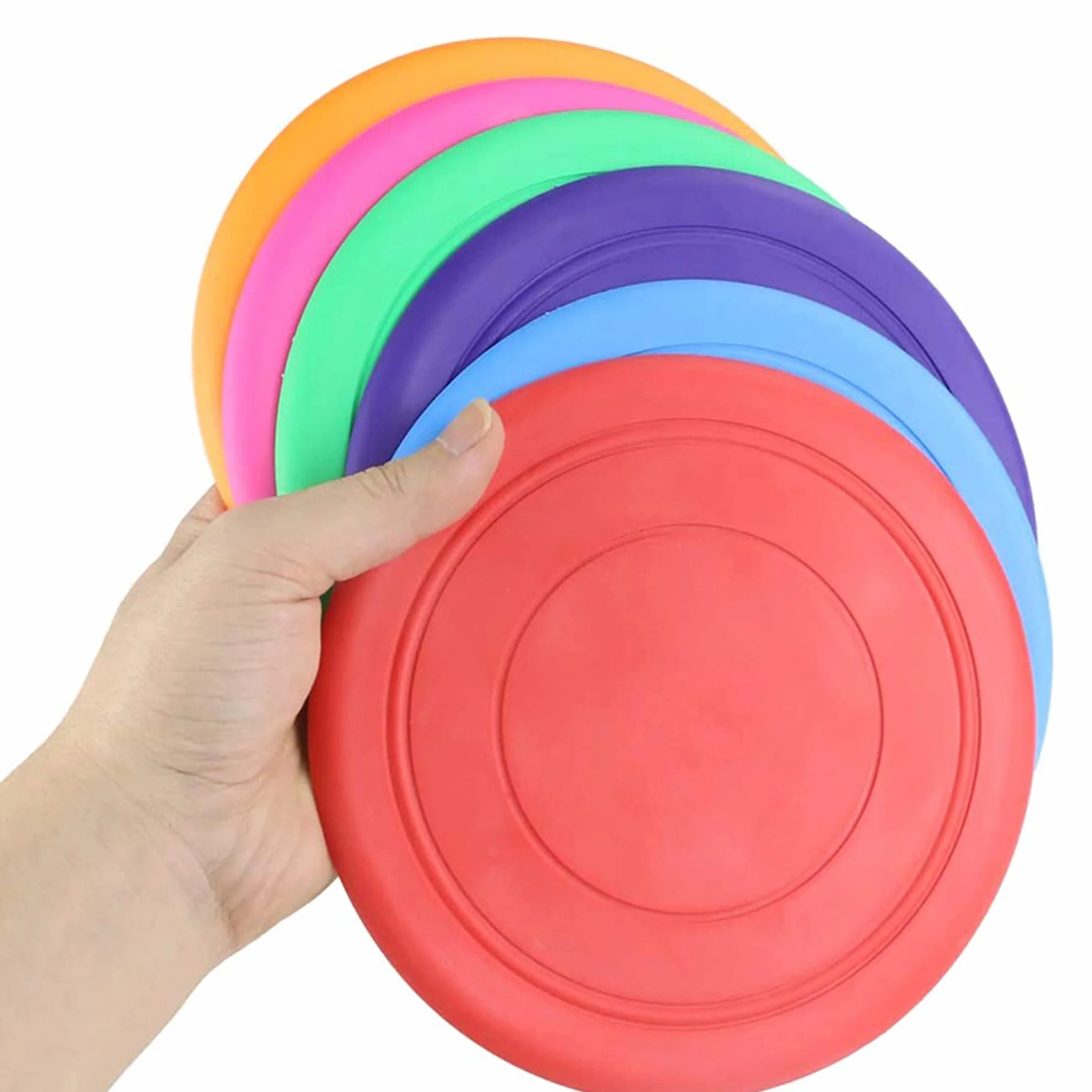 7 Pezzi Frisbee Giocattolo per Cani, Disco Volante di Gomma, Dog Flying Disc, Facile da Trasportare, per Addestramento e Cura dei Denti