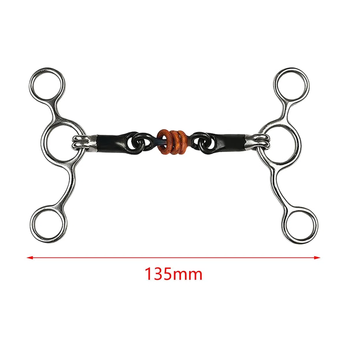 Fenteer Morso per Cavallo con Ganci per Catena, Morso per Bavaglio con Rullo per Guance, per Cavalli da Prestazione, 135 mm