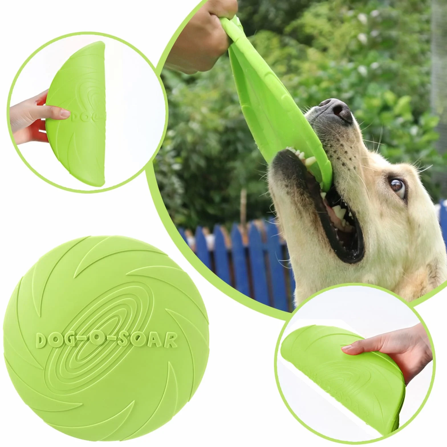 Confezione da 2 frisbee per cani da 18 cm,Frisbee di Gomma, ottimi per l'addestramento degli animali domestici (rosso e verde)