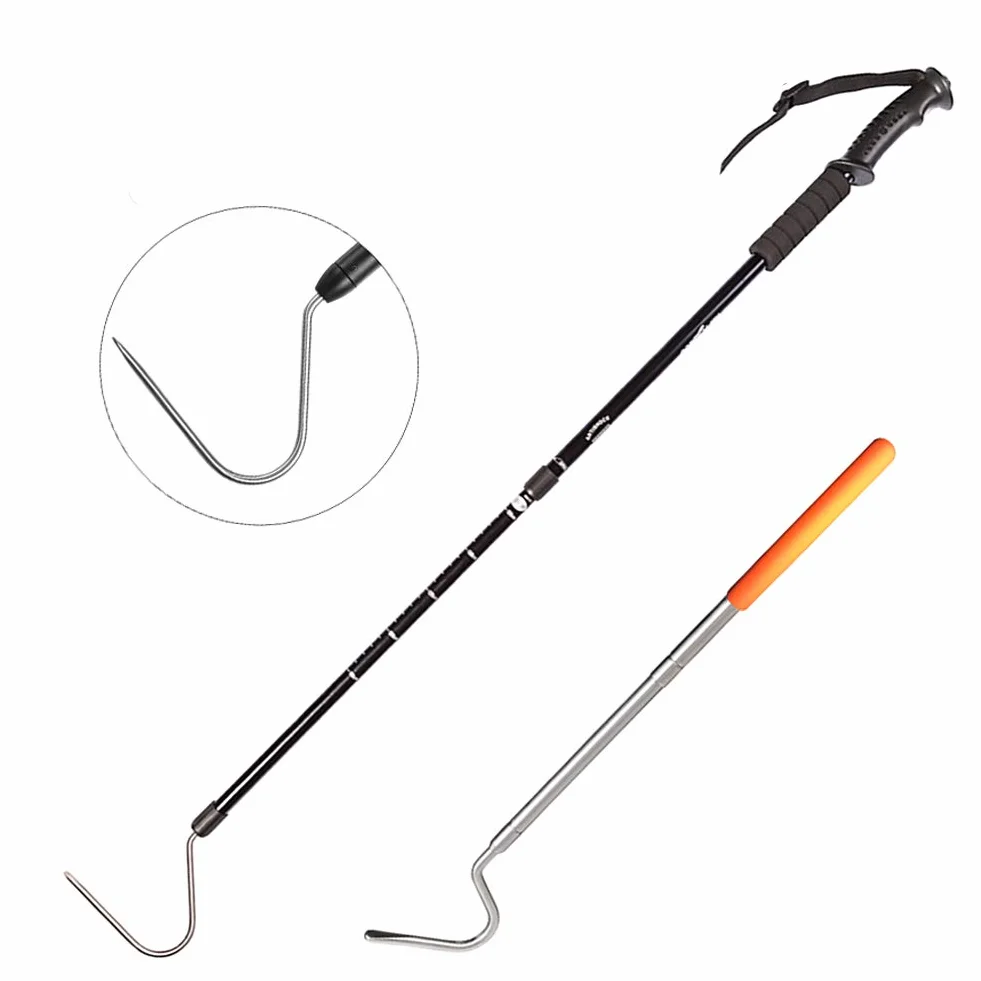 Snake Hook Professional Reptile Grabber Rattle Snake Catcher, Acciaio Inossidabile e Strumento di Fissaggio in Lega di Alluminio, 3 sezioni telescopiche (135cm / 53 inch)