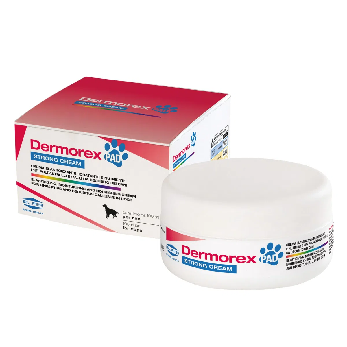 Dermorex Pad Strong Cream - Crema per Polpastrelli Cani - Nutriente ed Elasticizzante - 100 ml con Spugnetta - Con Lanolina, Vaselina e Cera d'Api - Per Calli da Decubito