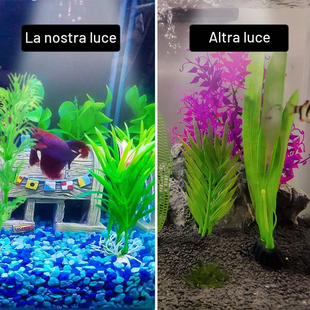 SENZEAL X7 LED Luci per Acquario Gemelli Illuminazione Lampada per Acquario a due Teste Luce a LED 220V 1600LM per 8 a 15 Pollice Serbatoio di Pesce Luce Bianca