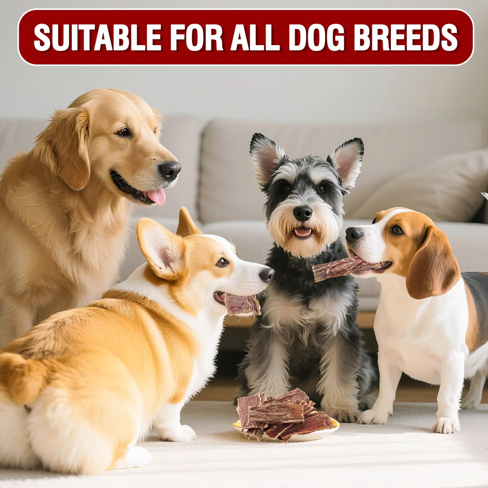 Snack per cani a base di esofago di manzo, snack masticabili naturali e salutari a ingrediente unico per cani, snack masticabili ad alto contenuto proteico e di lunga durata，80G
