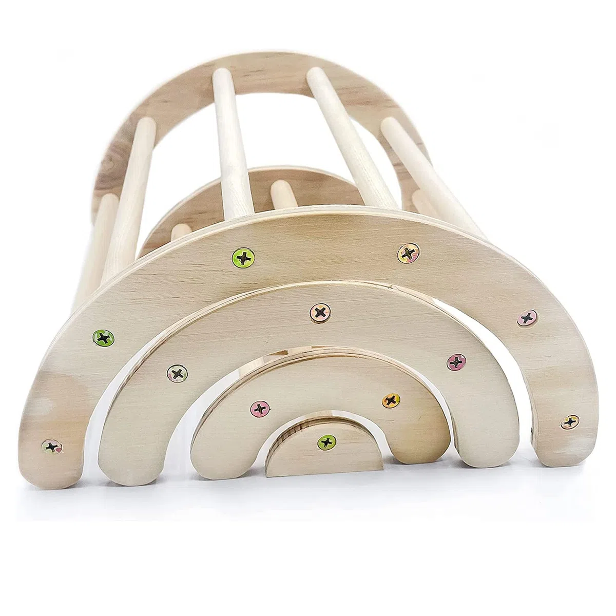4 Pz Pulcino Supporto in Legno Posatoi per Uccelli Posatoi in Legno Pulcino Persico con 5 Pz di Palline in Rattan per Galline Pappagallo