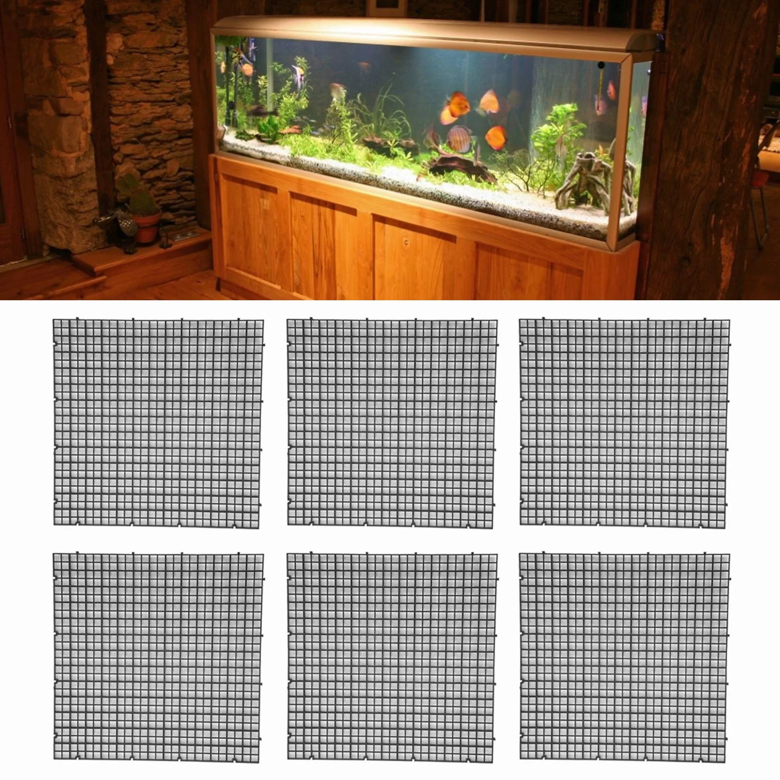 Ejoyous 6 divisori per acquario, serbatoio di pesce, separatore per acquario, serbatoio di pesce, isolamento per contenere diversi pesci (30 x 30 cm)