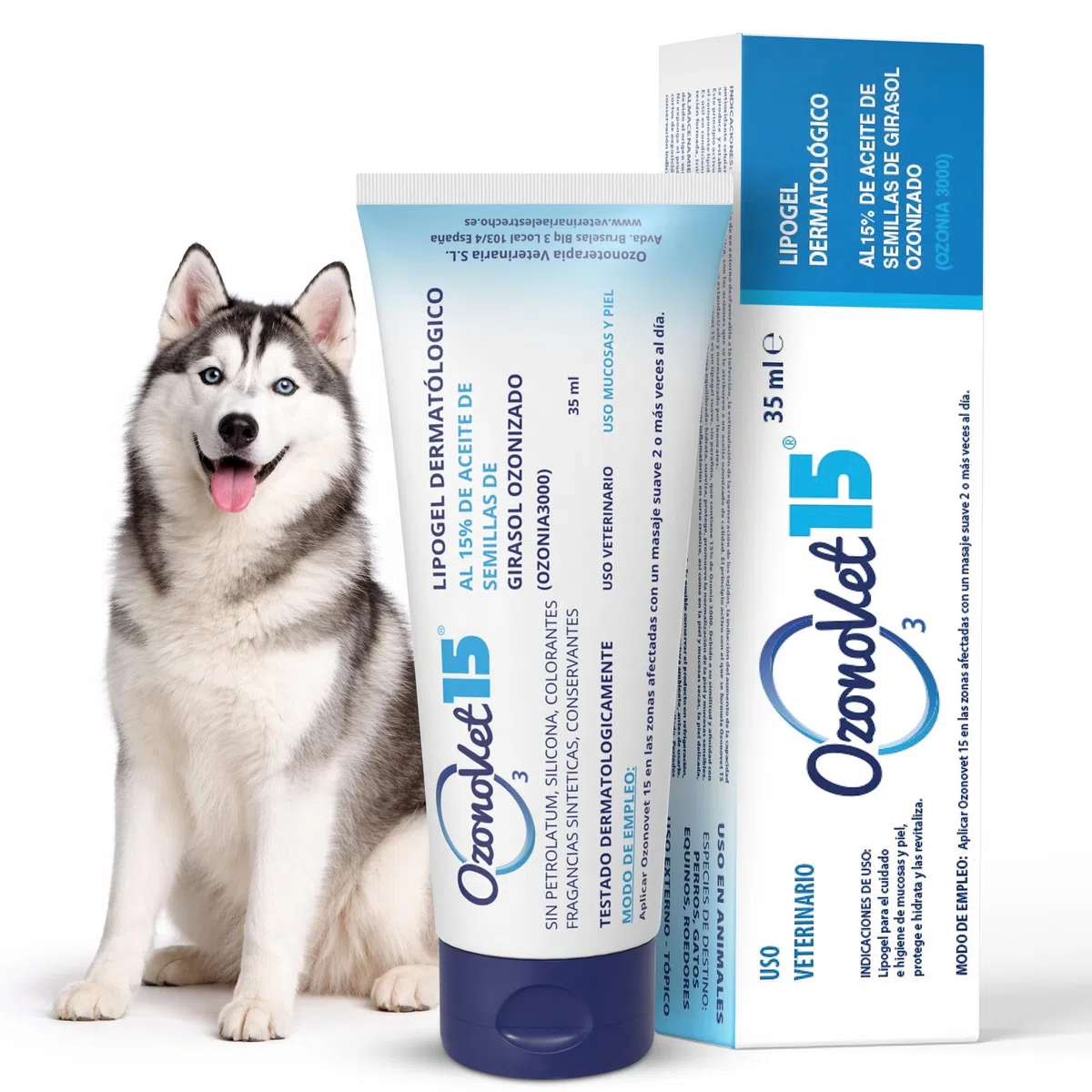 Gel Cicatrizzante Ozonizzato Per Cani e Gatti Allevia Prurito Dermatite Allergie Ferite e Bruciature - Cicatizzante Idratante Senza Lasciare Effetti Secondari E Controindicazioni - 35 ml - 1 Unità