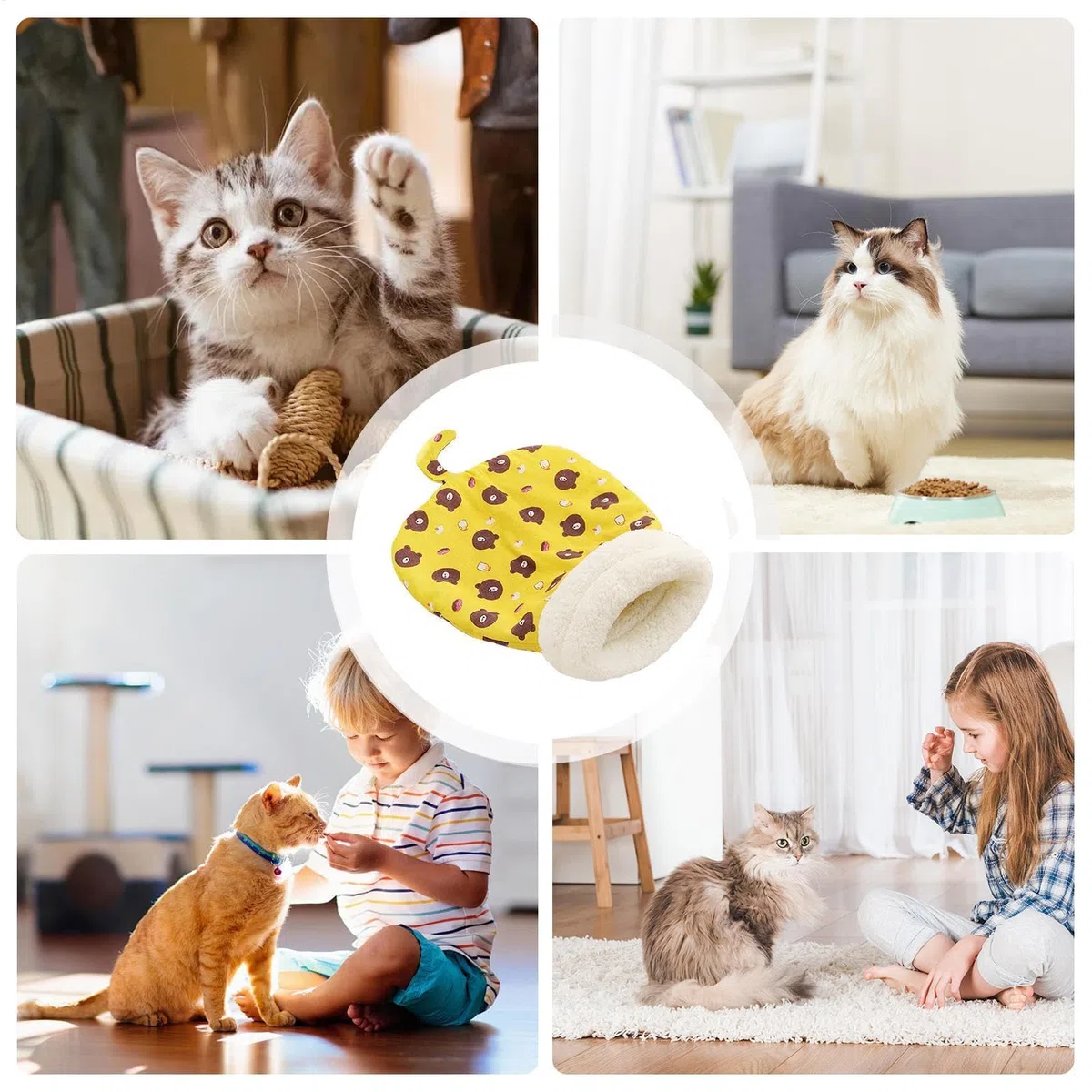 Accogliente Sacco A Pelo Per Gatti, Letto Nidos Per Animali Domestici, Accogliente Sacco A Pelo Per Animali Domestici, Materiale Morbido E Peluche, 50 Cm, Per Gatto Che Dorme E Fa Un