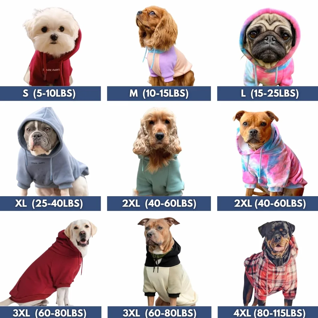 Spark Paws Felpa con Cappuccio per Cani – Maglione Premium per Cani di Piccola, Media e Grande Taglia | Abbigliamento Caldo per Bulldog Francesi, Pitbull, Cuccioli, Alternativa alla Giacca Invernale