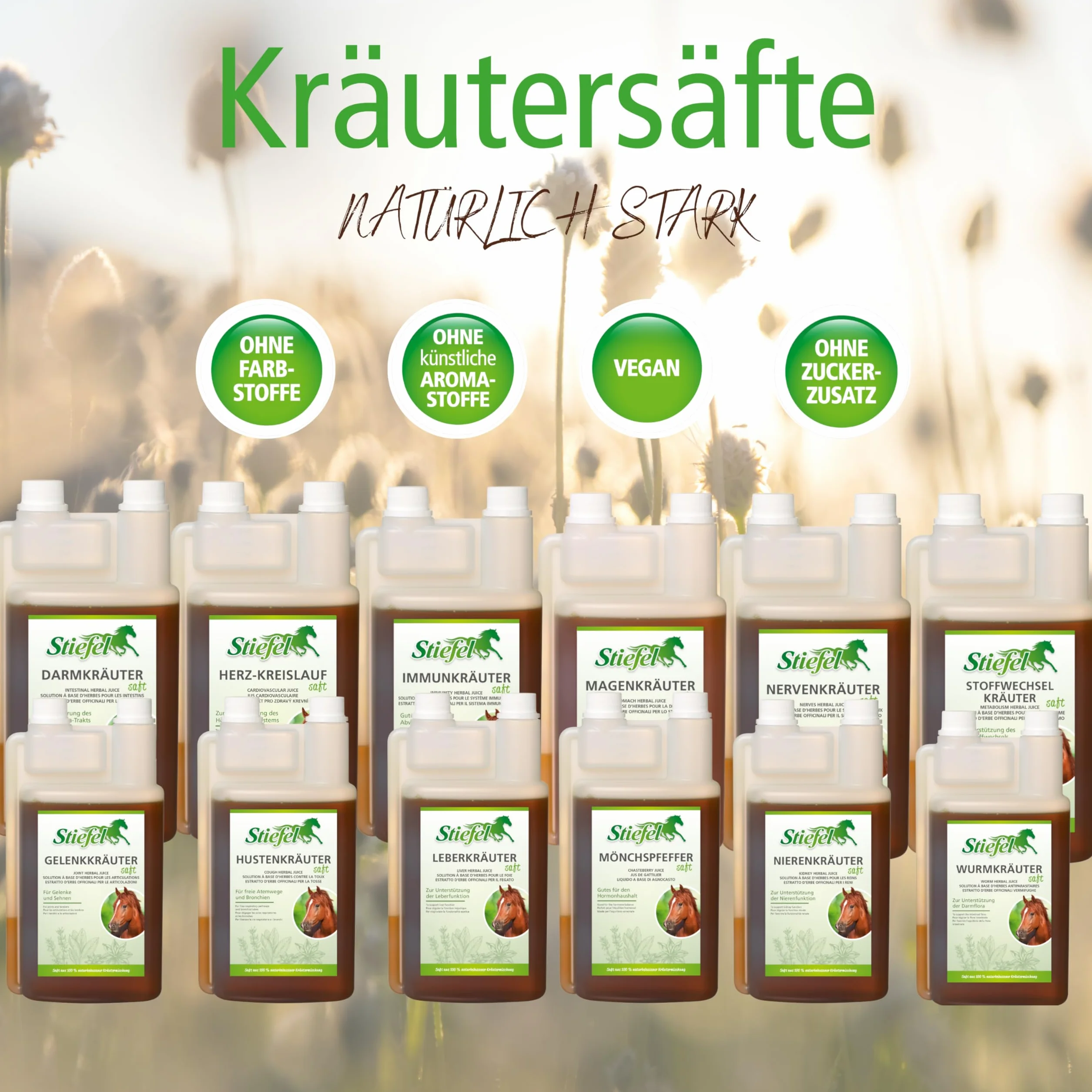 Stiefel Succo di pepe monaco | 1 l | Mangime complementare liquido per cavalli | Aiuto per problemi di rose, amore e cushing | Soluzione naturale per la regolazione degli ormoni