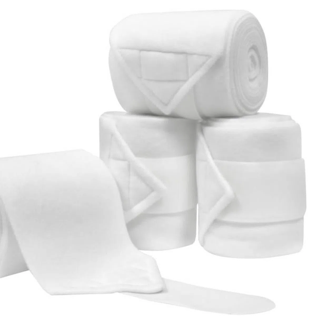 Cyrank 4 Rotoli di Fascia per Le Gambe del Cavallo, Supporto per la Protezione dello Stivale in Pile Addensato Bianco Attrezzatura equestre Professionale