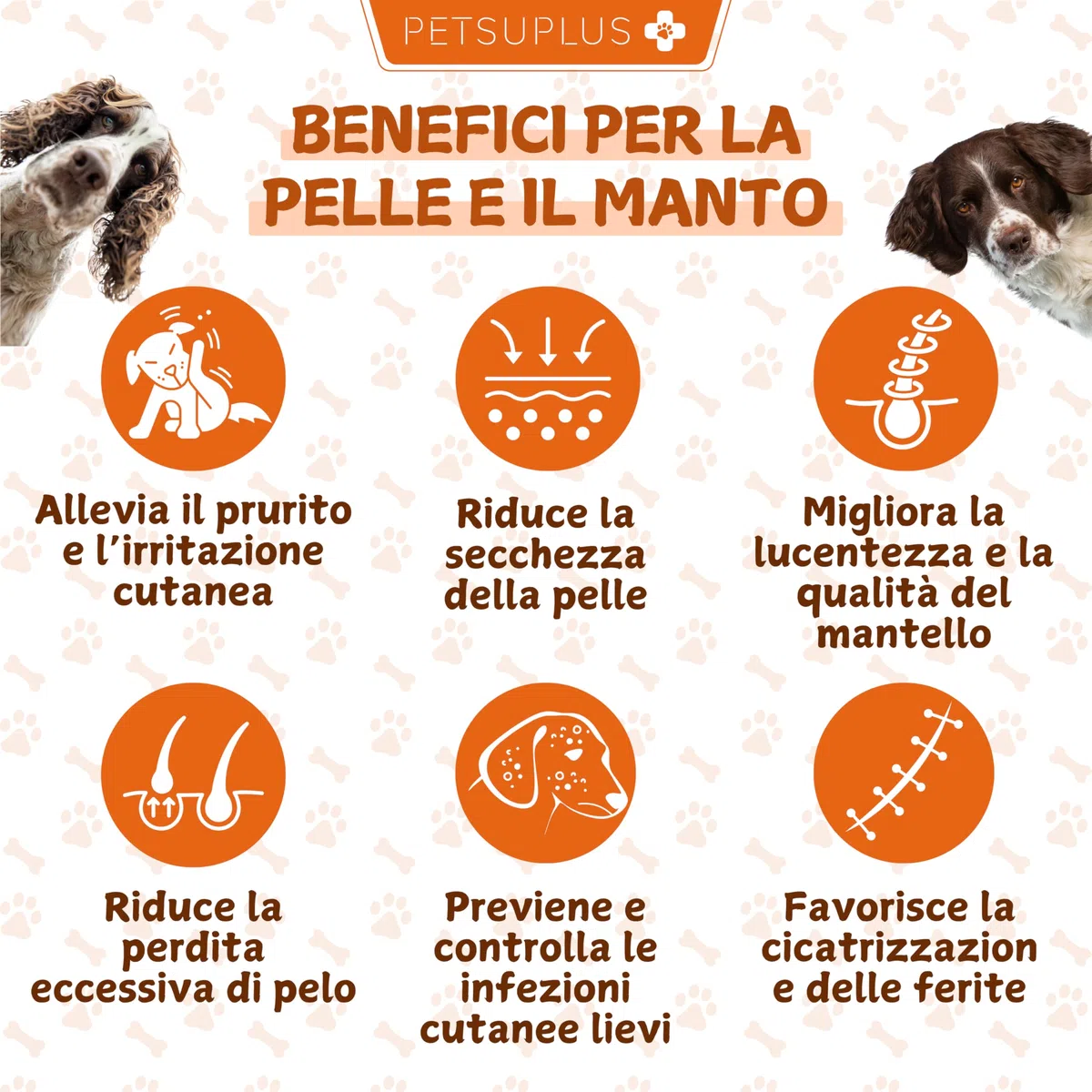 Pelo & Pelle. Integratori per Cani con Vitamine, Omega 3 Cane e Olio di Salmone per Cani. Combatte Sintomi quali Prurito, Pelle secca, Irritazione, perdita di Pelo e Irritabilità. 120 chews