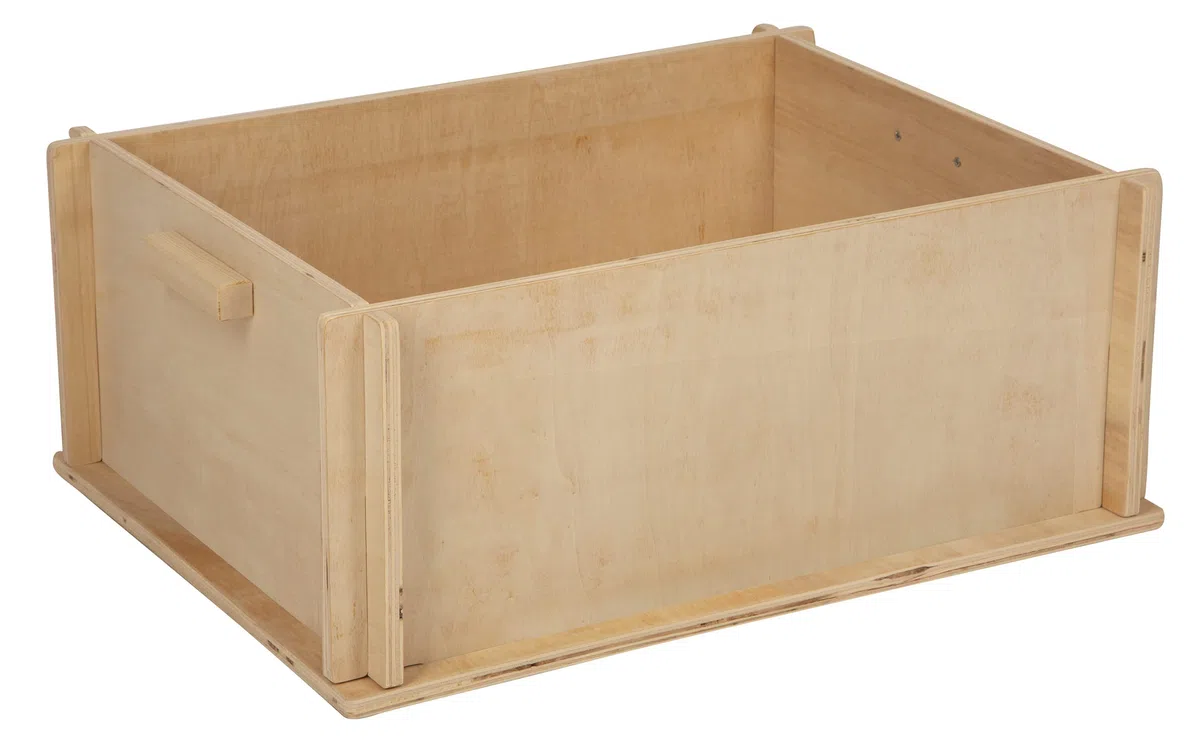 Kerbl Pet Cassetta da scavo, 50 x 39 x 20 cm, legno naturale, con maniglia per il trasporto, facile da montare