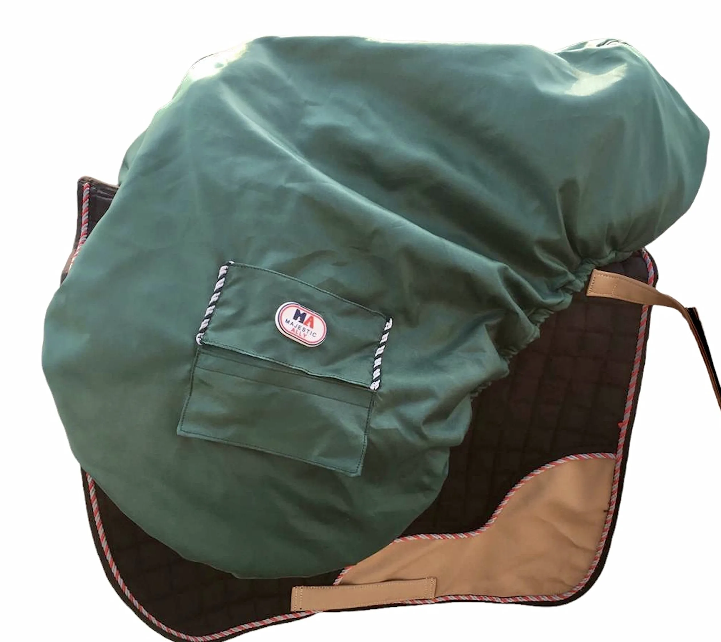 Majestic Ally Coprisella in Nylon Impermeabile Foderato in Pile, Colore Verde Cacciatore