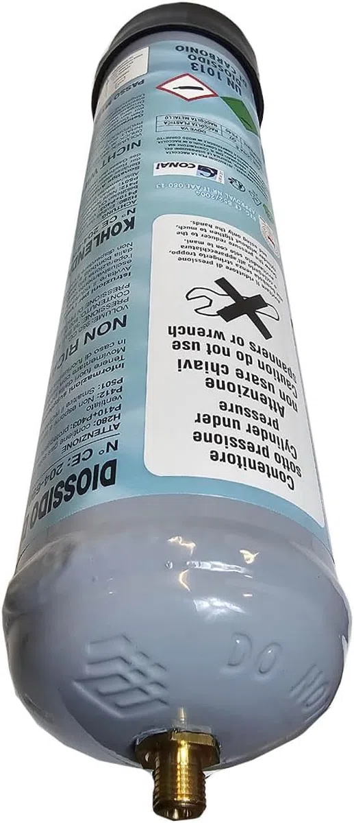 Bombola CO2 monouso 600gr. per acquari con attacco M10x1