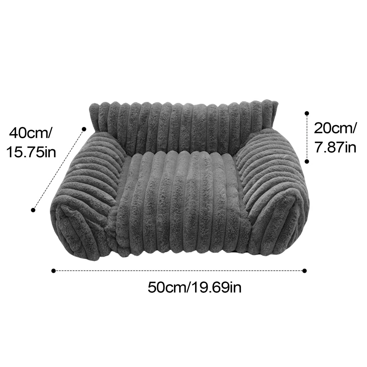 Cat Divano Bed, Plush Pet Couch, Chew-Proof Dog Lounger, Sturdy Cozy Nest Cushion, Comfortable Resting Spot for Small Pets for Patio, Bedroom, Outdoors, Travel, Living Room, Car, Apartment