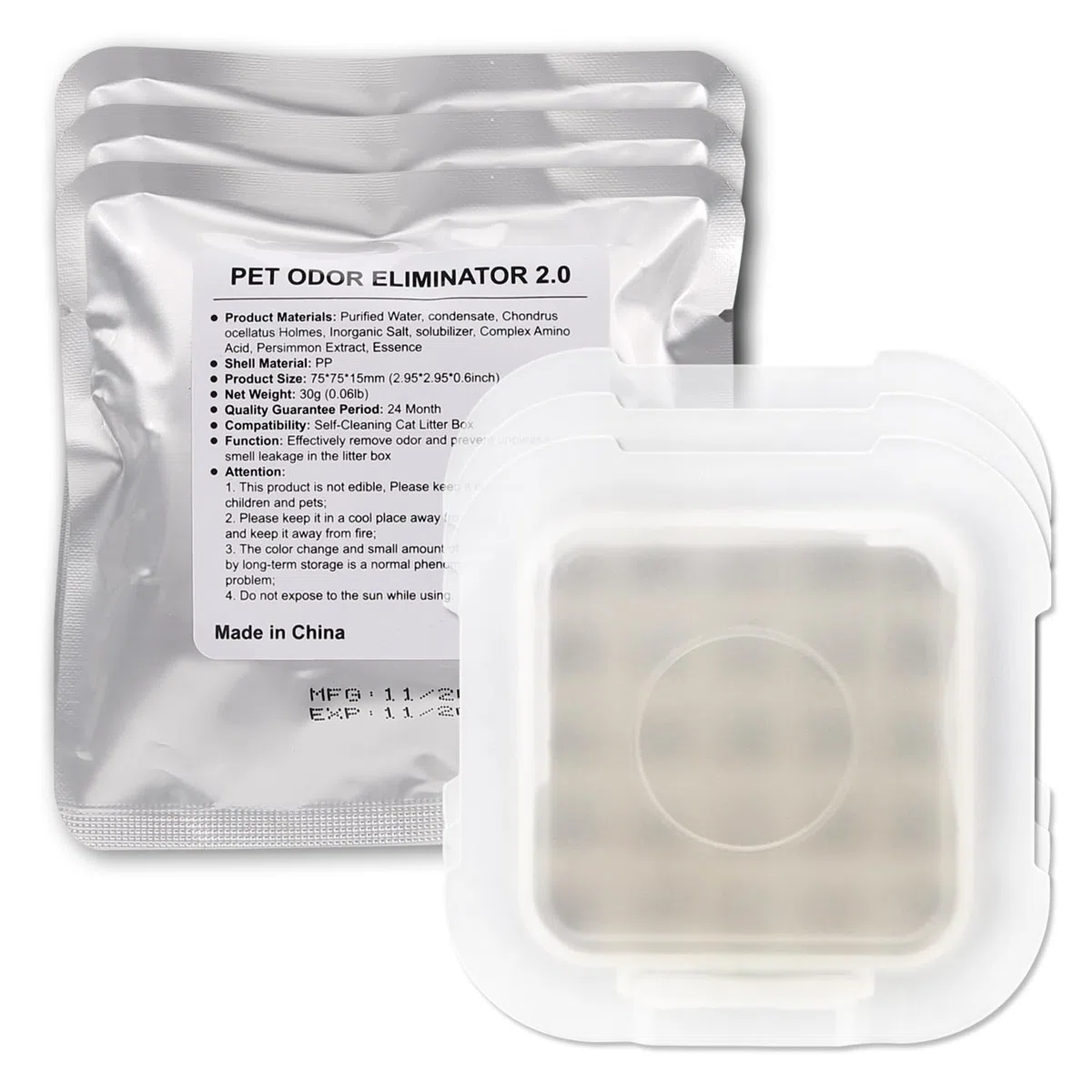 Deodorante per Toilette per Gatti Autopulente,Eliminatore di Adori per Lettiere di Gatti (Confezione da 3)