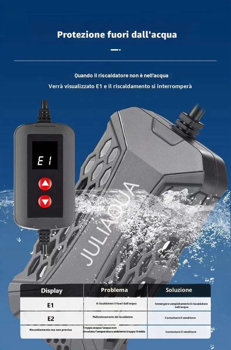 Riscaldamento per Acquario con Indicatore di Temperatura, Riscaldamento Eco, Regolabile, 25 W/50 W/100 W/150 W (Q-100 W)