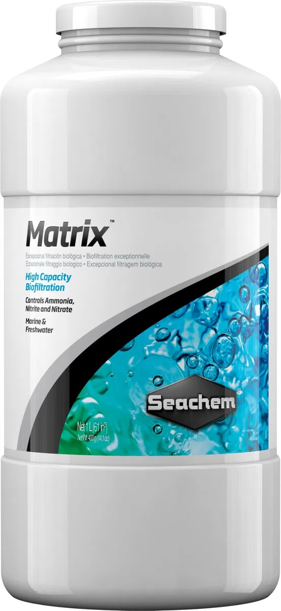 Seachem Matrix Bio Media- Alta capacità di Filtrazione Biologica per acquari Marini e di acqua dolce - 1000 ml