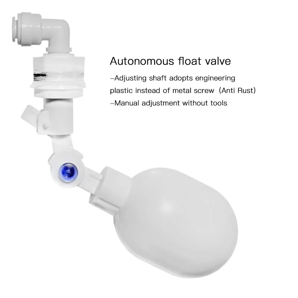 Riempitore di acqua automatico, regolatore di livello dell'acqua nonelettrico di plastica auto-top-off Montaggio valvola a galleggiante regolabile per serbatoio di pesci