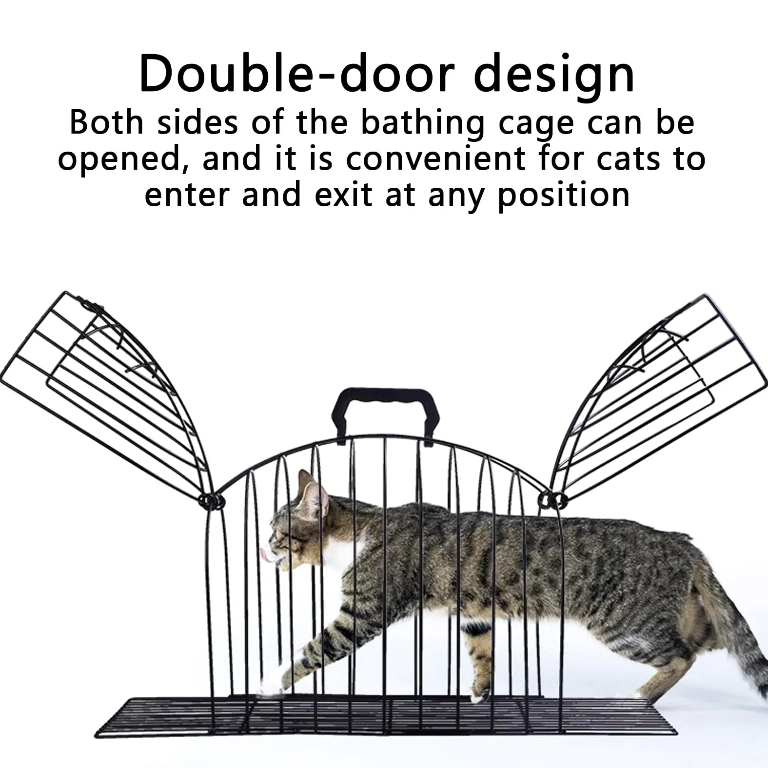 Gabbia da bagno per gatti – Gabbia per gatti che soffia | Gabbia portatile per gatti | Facile strumento per il bagno del gatto | Gabbia per lavare i gatti | Stabile gabbia per il bagno per gatti e per