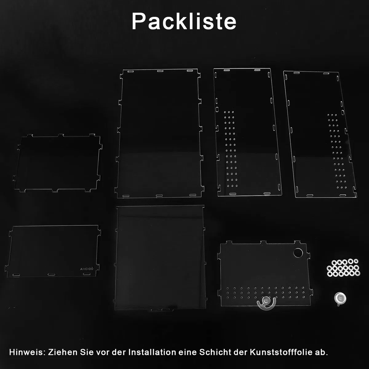 AIICIOO Contenitore in acrilico rimovibile per rettili, piccolo acquario, portatile, trasparente, adatto per barba, ragno, lucertola, scorpione (20 x 15 x 35 cm)