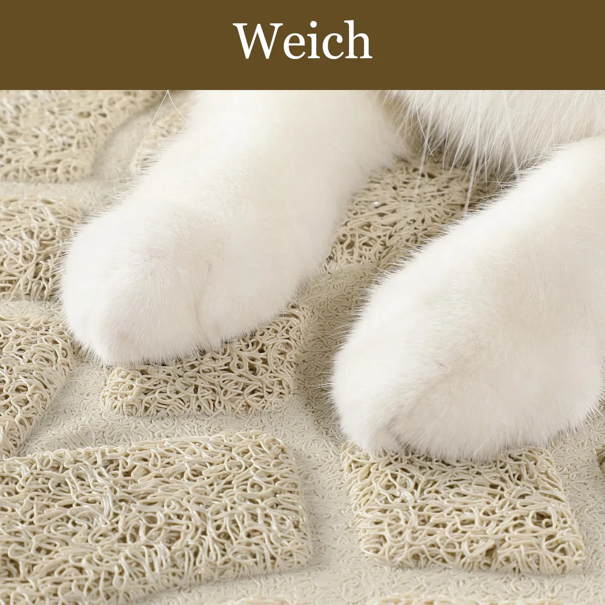 Yimobra Tappetino per lettiera per gatti, 90 x 60 cm, impermeabile, antiscivolo, facile da pulire, colore: beige