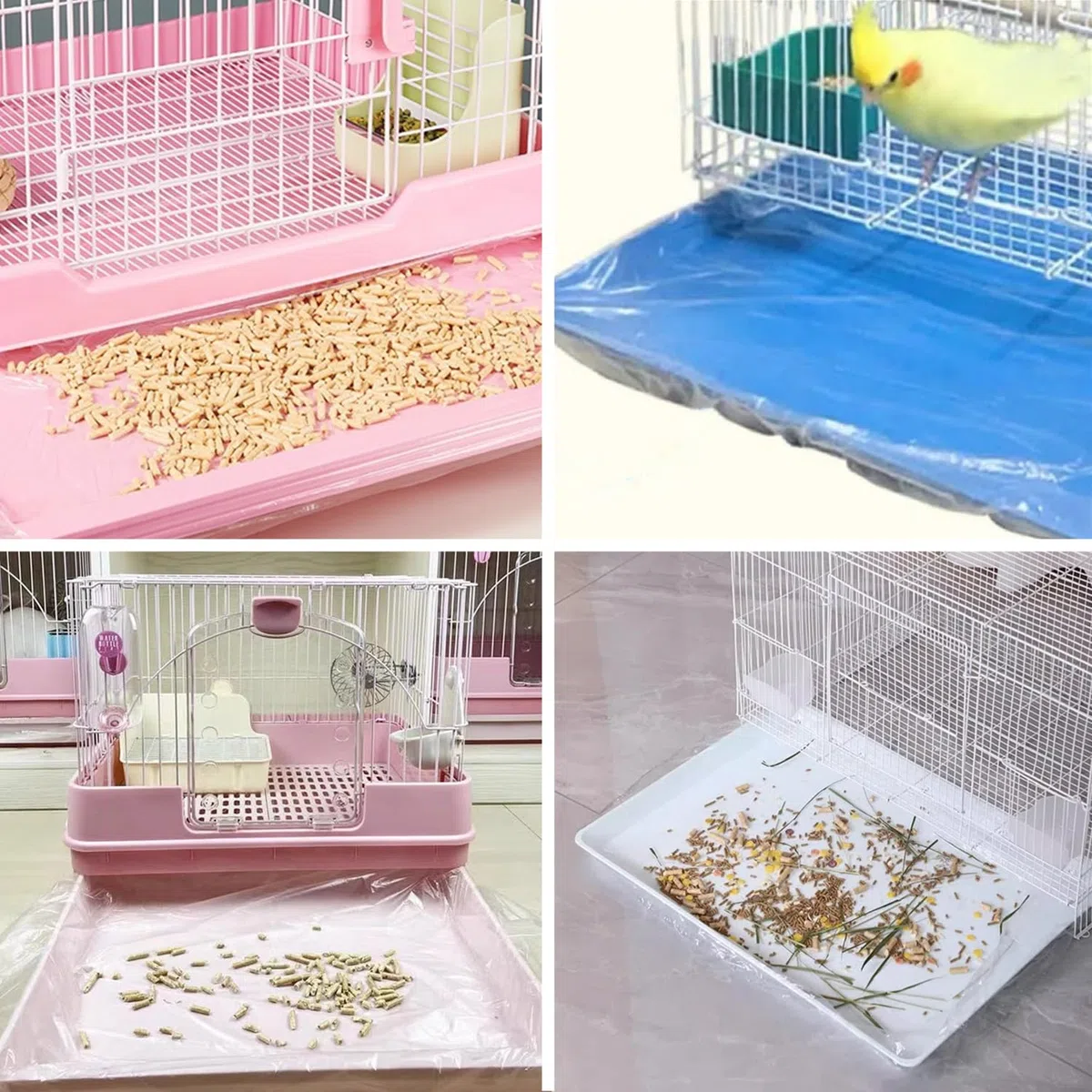 50 Pezzi Fodere per Lettiera Monouso per Piccoli Animali Pellicola di Plastica per Gabbie Conigli Fodere per Gabbie per Coniglio Pellicola per Toilet per Porcellini d'India Cincillà Ricci, 90x60 cm
