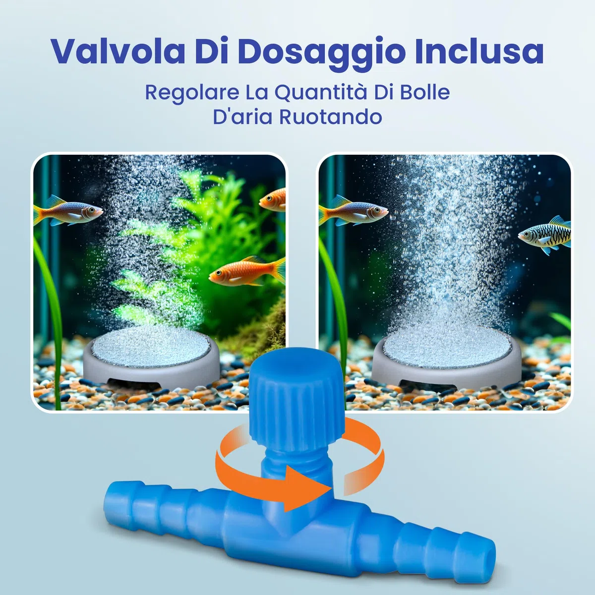 Measury Pietra a bolle d'aria per acquario, pietra d'aria per acquario, diffusore d'aria per acquario in acciaio inox