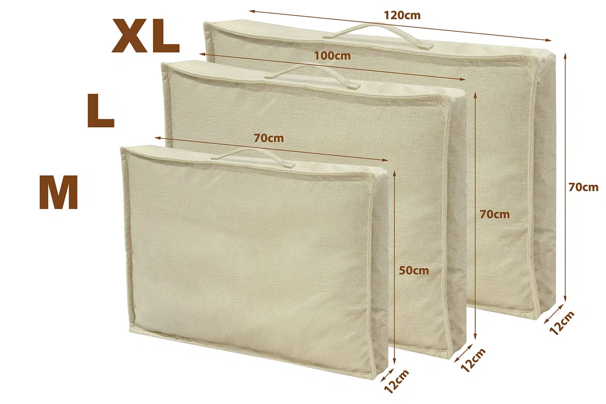 sesto senso Rivestimento di Ricambio di Alta qualità Rimovibile per Cane Gatto Chiusura Lampo Fondo Antiscivolo Monolith 02 M 70x50 Beige Ecru Avorio
