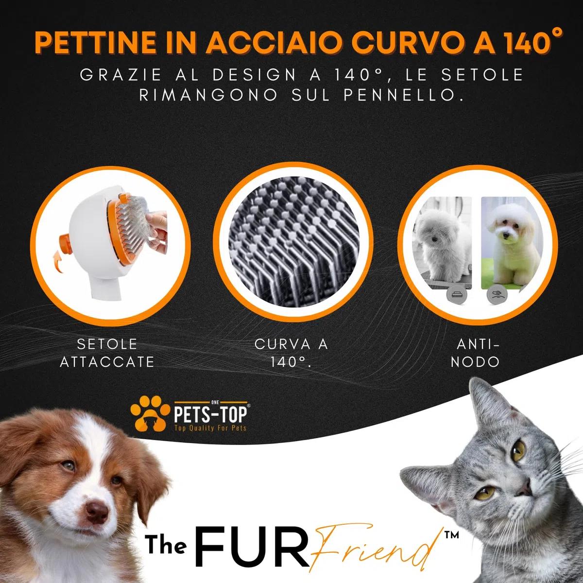 One PETS-TOP Spazzola A Vapore per Gatti – Spazzola Per Gatti Cani – Pelo Lungo e Corto – Lisciatura Autopulente – Vapore per Rimuovere Peli Aggrovigliat – Cat Steamy Brush