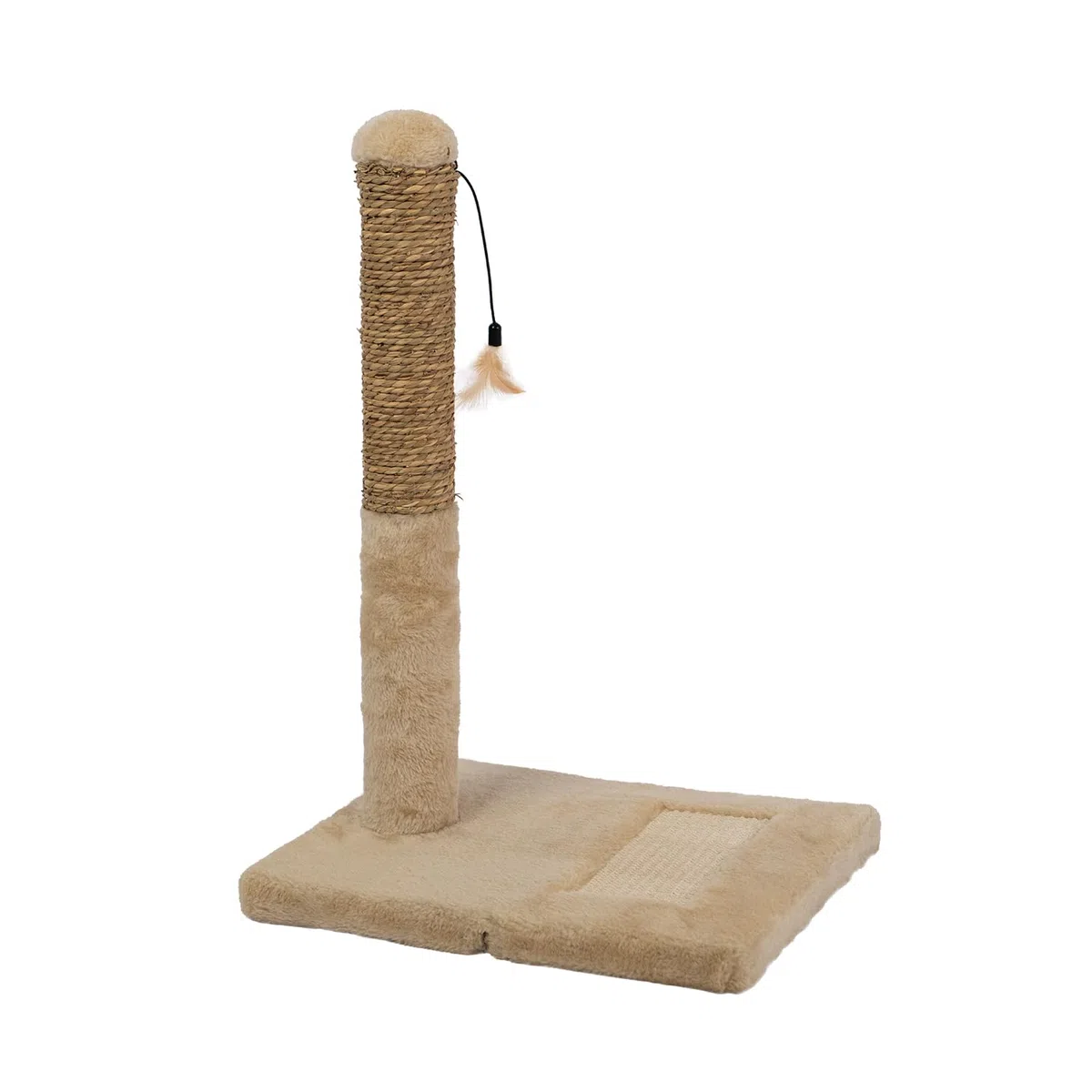 Tiragraffi per Gatti Rivestito in Sisal Naturale altezza 52 cm, Gioco per Gatti - Beige