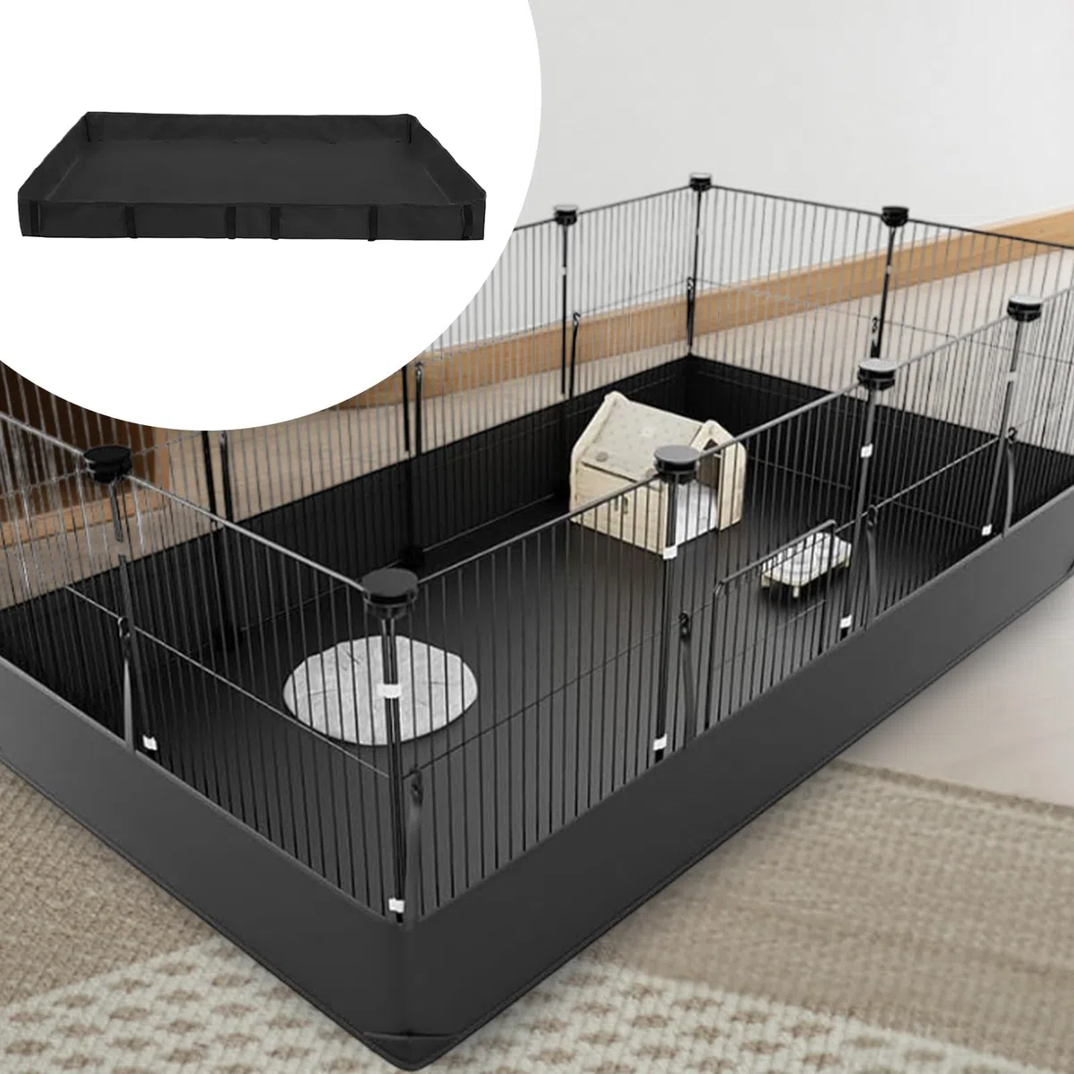 Generico Fondo Gabbia Impermeabile Lavabile Per Piccoli Animali, Materiale PVC Resistente Bordi Alti 11cm Contengono Rifiuti, Ganci/ - Ideale Per Criceti Conigli Furetti Cavie
