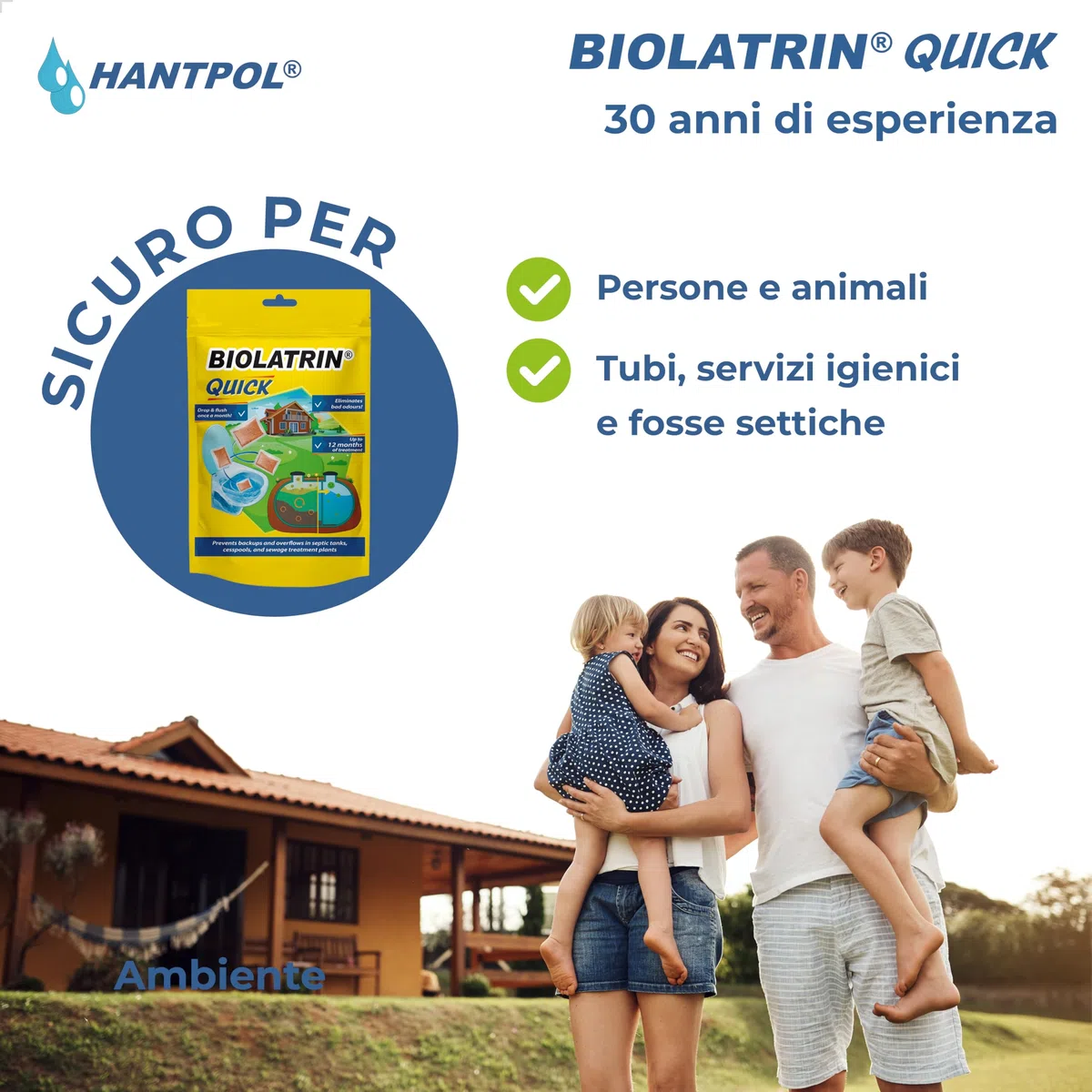 QUICK - Trattamento Biologico Avanzato per Fosse Settiche - per Casa, Fattoria, Aree Ricreative - Risultati Rapidi - Adatto a Sistemi Moderni - Sufficiente per 1 anno - 12 sacchetti - 400G