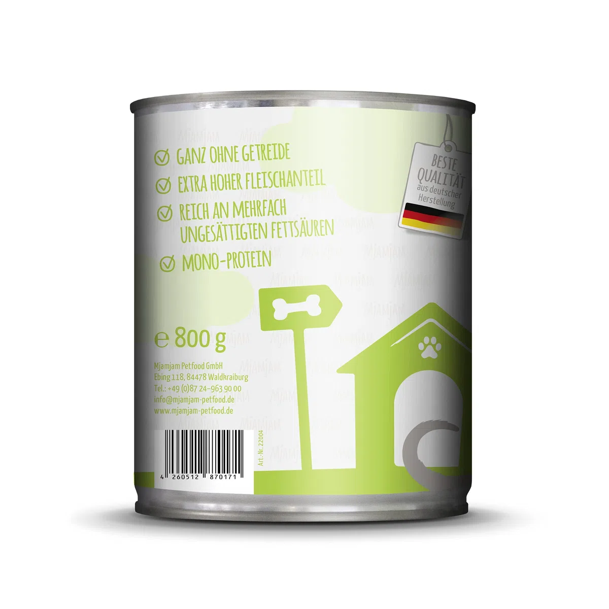 MjAMjAM - cibo umido premium per cani - delizioso manzo su patate bollite con piselli croccanti, confezione da 6 (6 x 800 g), naturale con carne extra