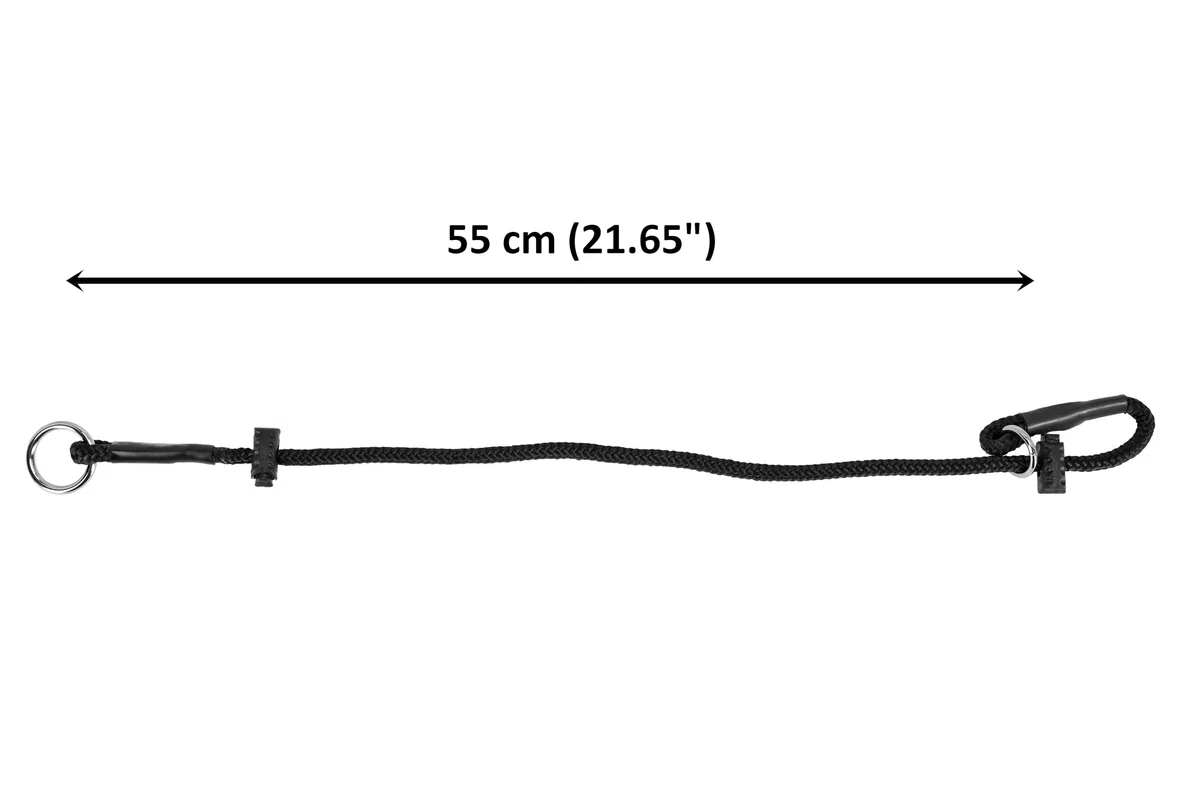 DINGO GEAR - Collare a strozzo per addestramento di cani, fatto a mano, con 2 limitatori, impermeabile - Nero L - S04049