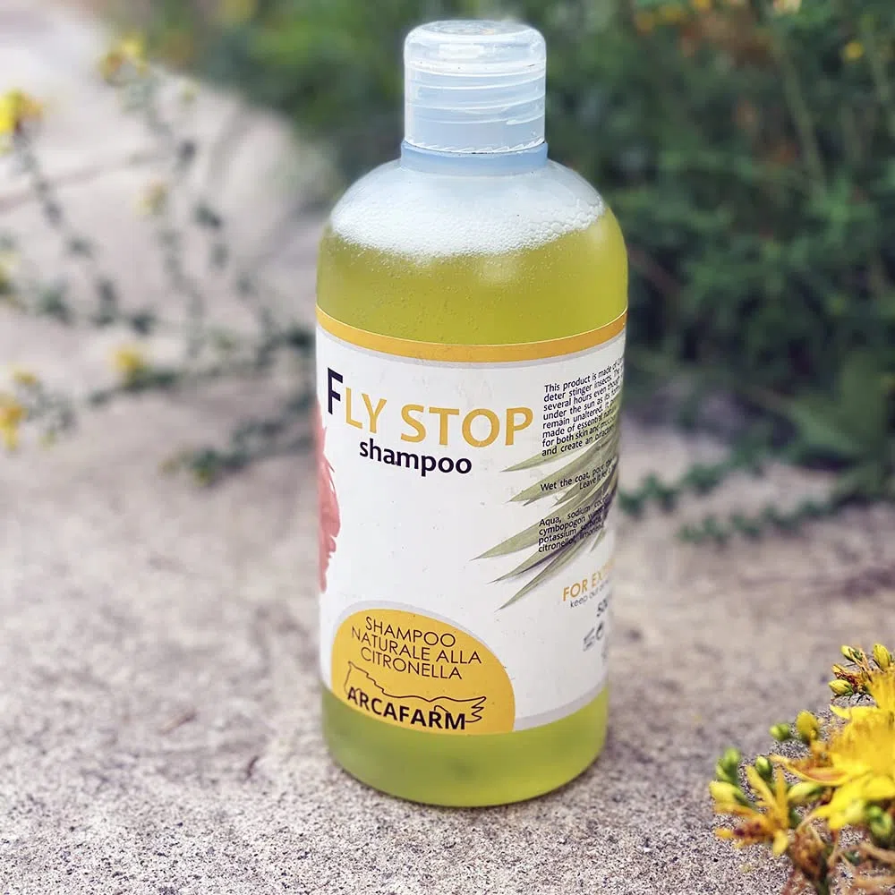 2 Pezzi Shampoo alla Citronella per Cavalli 500 ml Fly Stop, shampoo Repellente Naturale contro Insetti Pungenti Mosche Zanzare Tafani, per pulizia sporco ostinato di manto coda criniera