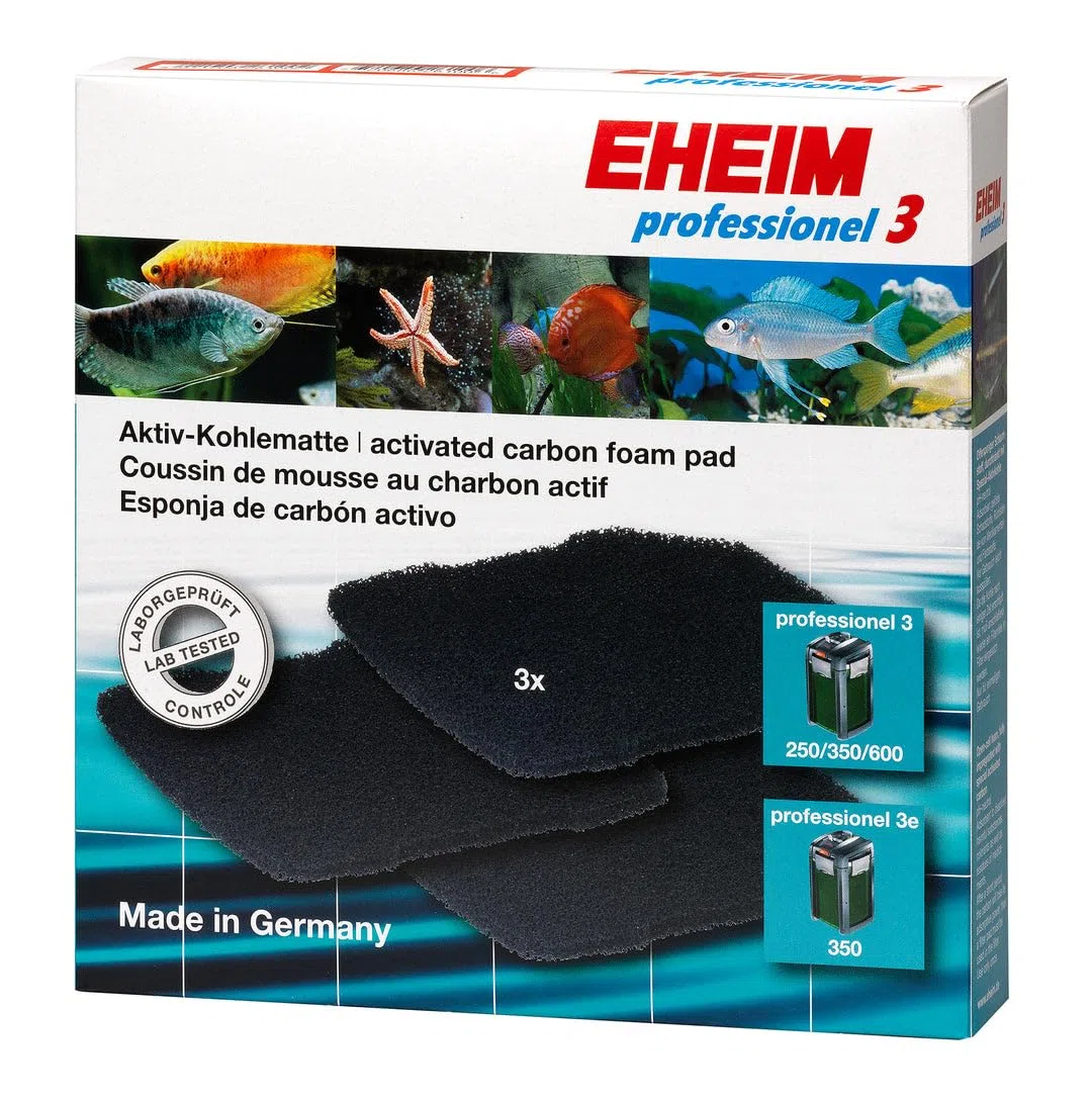 EHEIM Cuscino Carbone (3 Pezzi) per Filtro Prof.4+ (2271/73/75, 2371/73), Prof 4+e (2274)