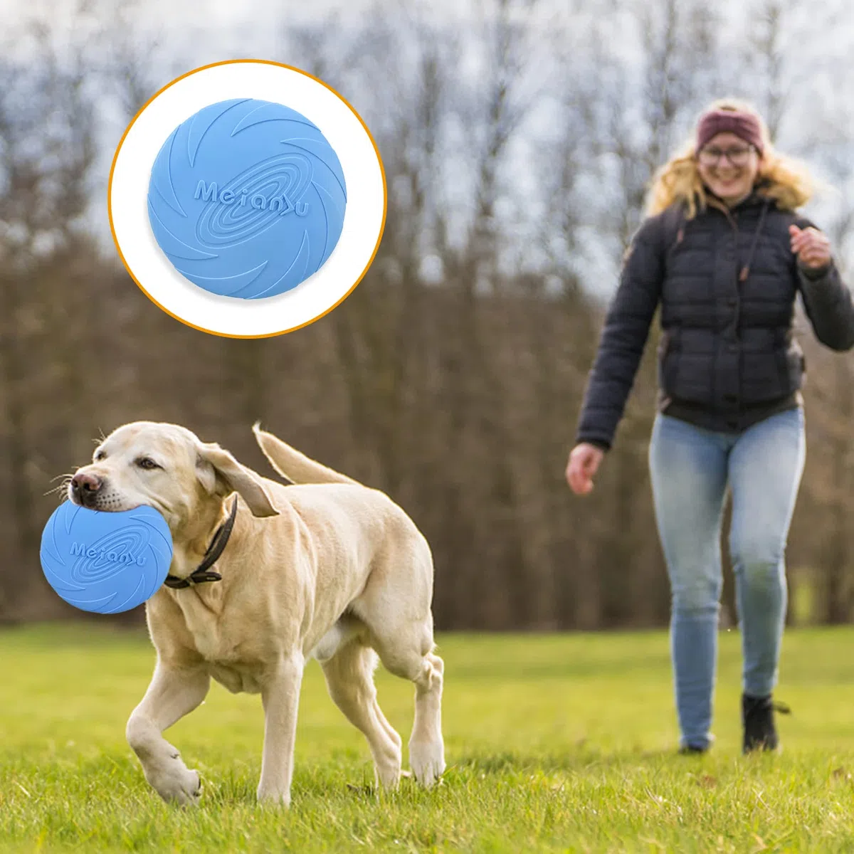 2 Pezzi Frisbee per CaniFrisbea, Giocattoli per Addestramento e Giochi Outdoor