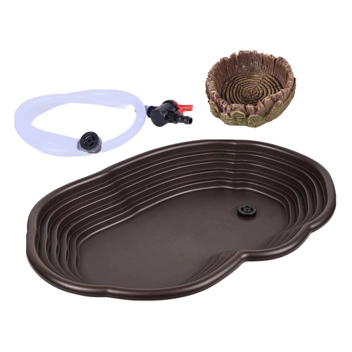 Milageto Piscina per rettili Piscina per acqua per rettili, Decorazione per habitat, Piatto per acqua per tartarughe Piatto per acqua per rettili per, con drenaggio
