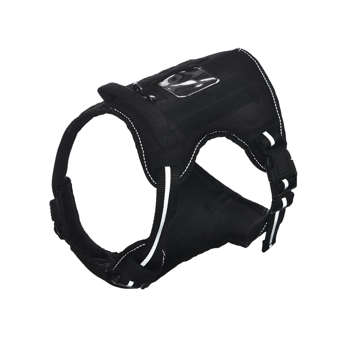 Amazon Basics Pettorina a gilet per cani regolabile, anti-trazione, con clip anteriore, Grande, nera