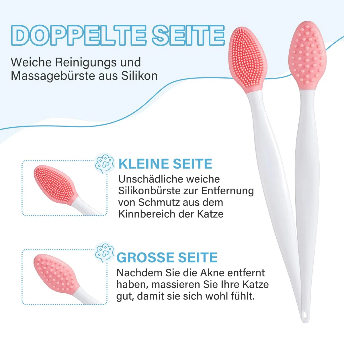Crema per Acne Felina, Set di Cura per il Mento del Gatto - Rimuove Delicatamente i Punti Neri del Mento del Gatto, Dotato di Spazzola per la Pulizia dell'Acne Felina, Cura la Morbidezza e la