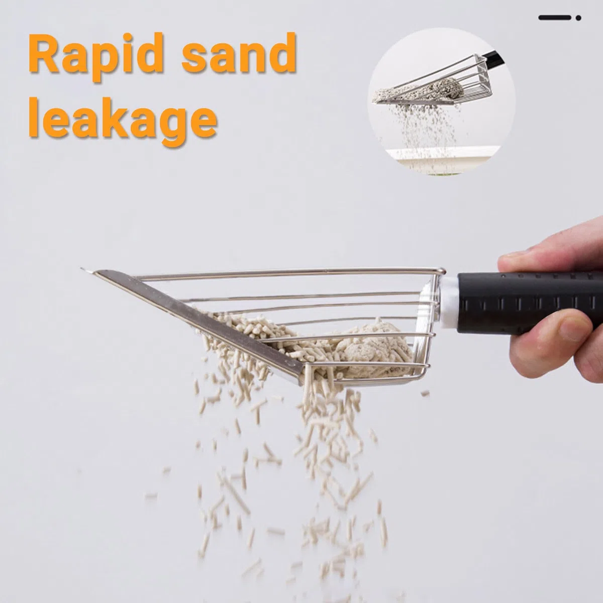 LunarCharm Paletta per lettiera con Gancio in Acciaio Inossidabile, Solida e Resistente Paletta in Metallo, setaccio in Acciaio Inossidabile, Durevole, per Toilette per Gatti