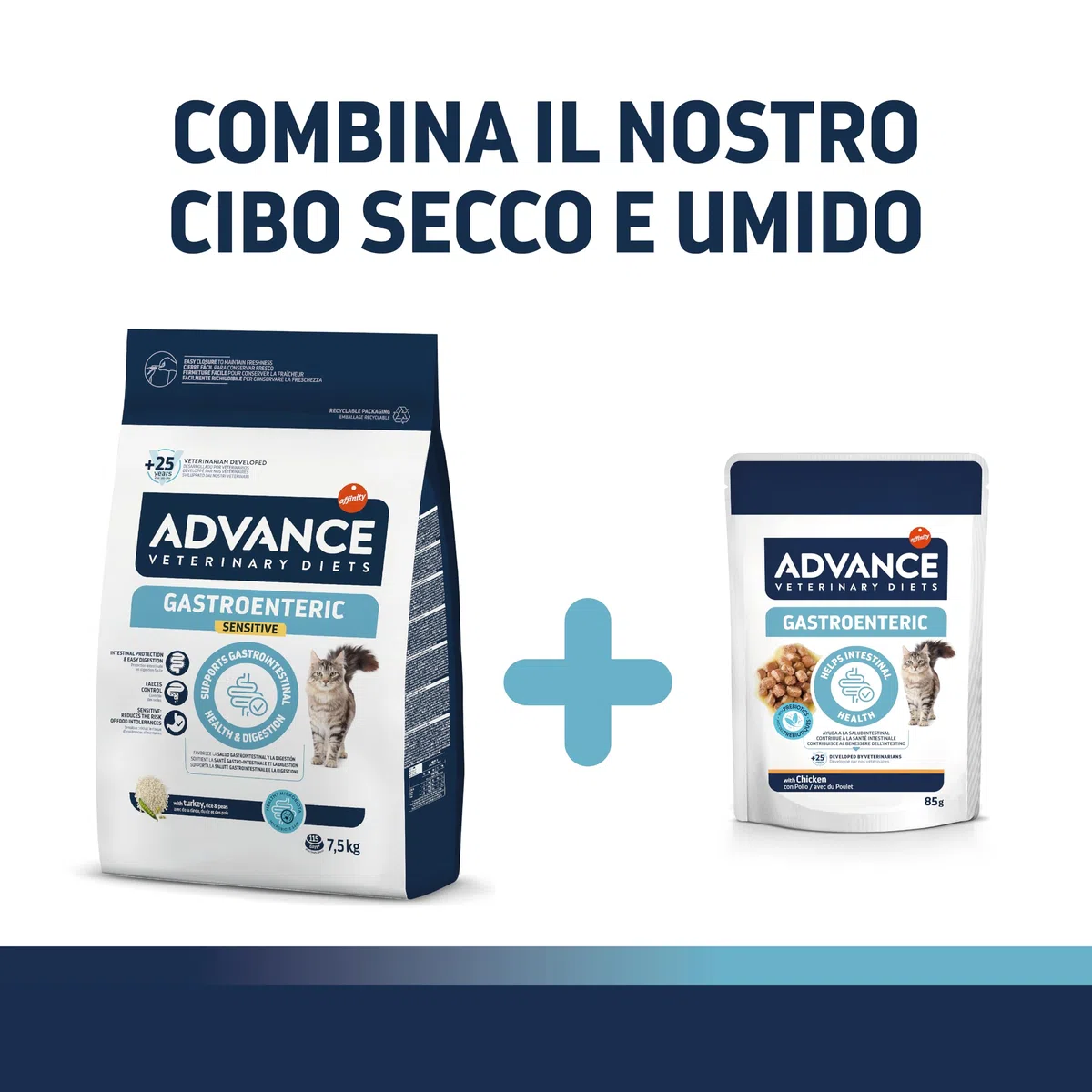 Advance Veterinary Diets - Gastroenteric Sensitive - Cibo per Gatti con Problemi Gastrointestinali - 1,5kg
