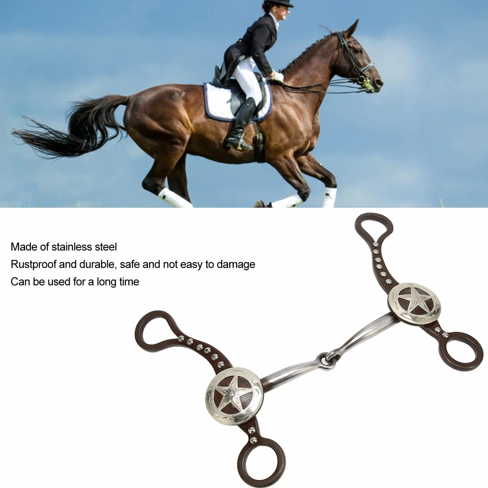 Morso Western per Cavallo, Morso per Bocca di Cavallo in Acciaio Inossidabile Ottimo per l'allenamento